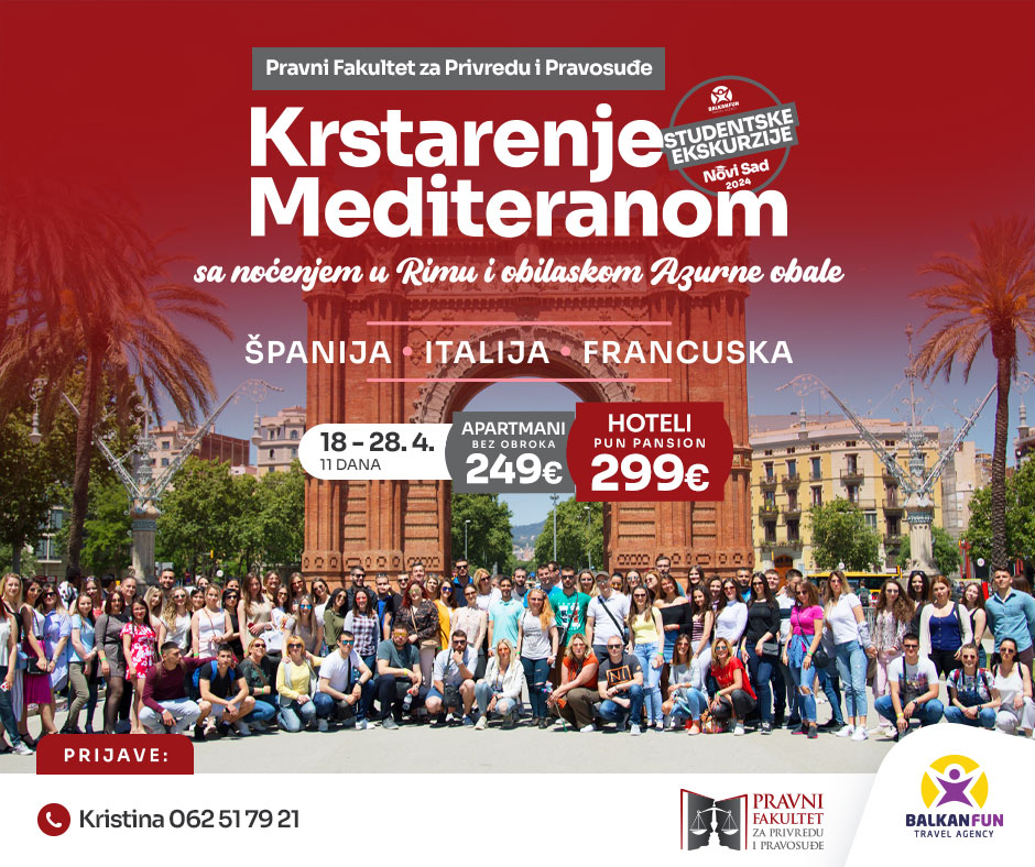 Studentska ekskurzija Krstarenje Mediteranom
